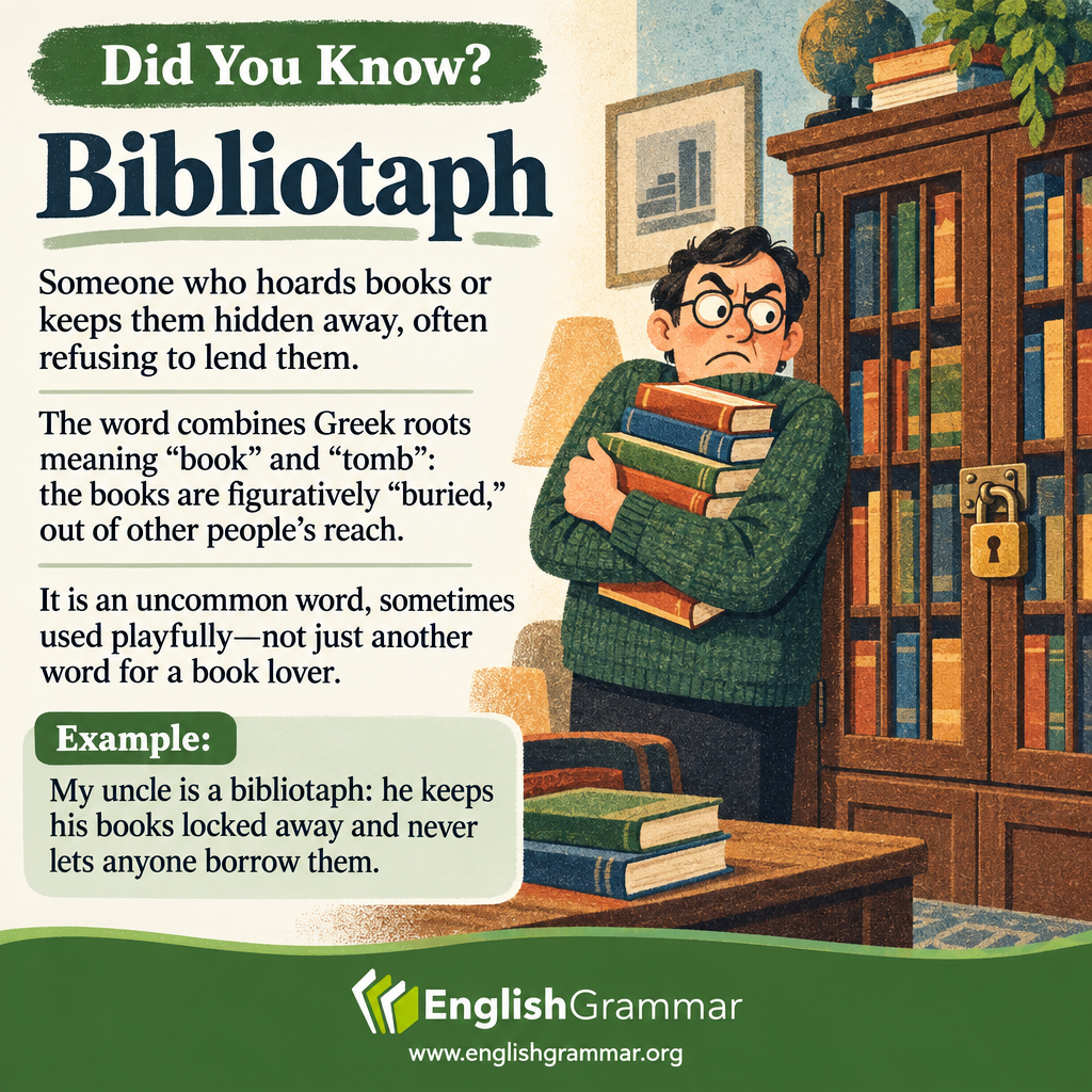 A "bibliotaph" hides or hoards books.