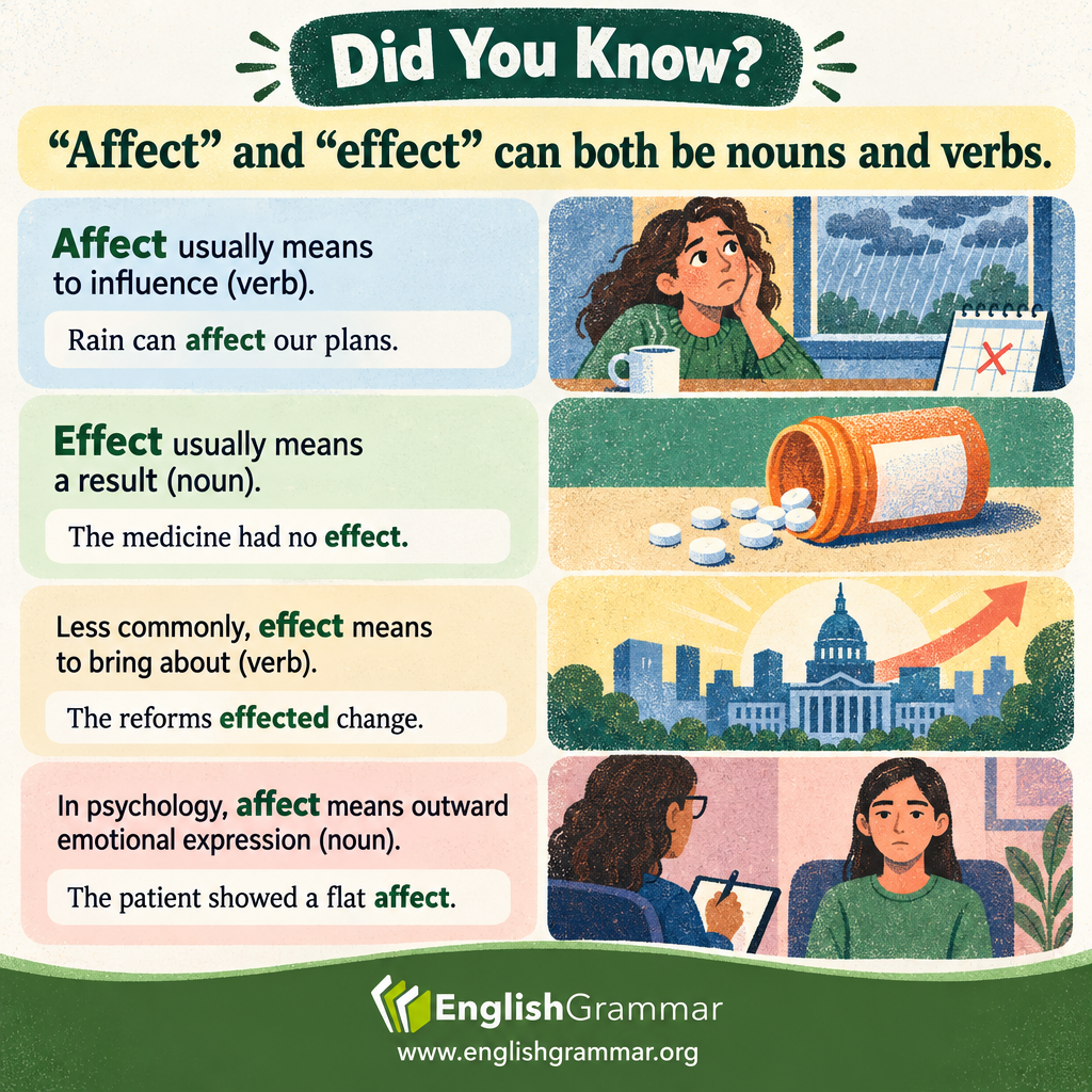 "Affect" and "effect" can both be nouns and verbs.