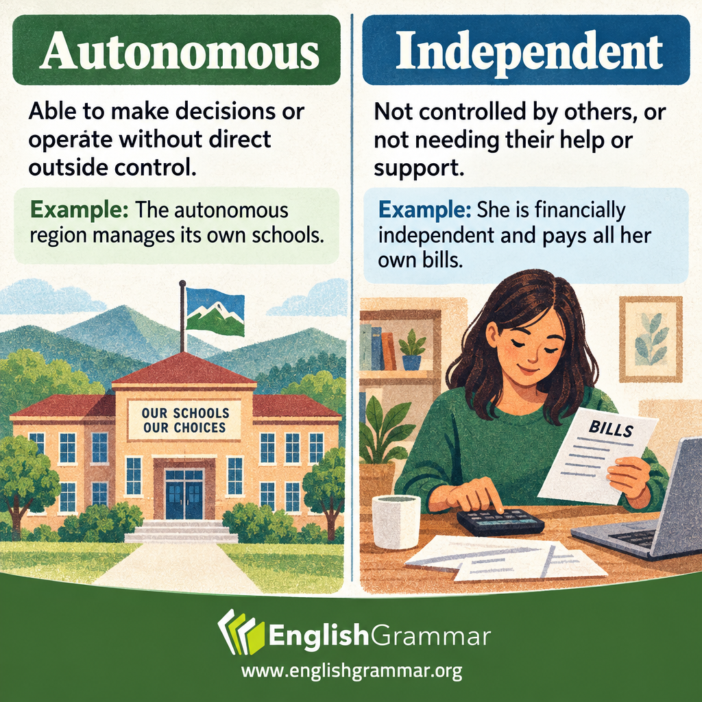 Autonomous vs. Independent
