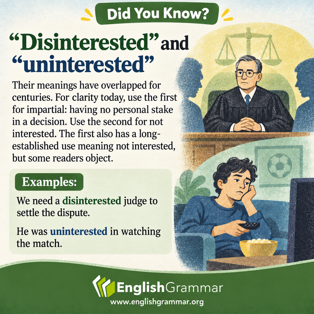 "Disinterested" and "uninterested" have overlapped for a long time.