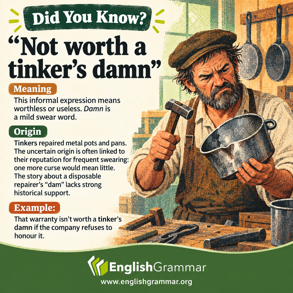 The origin of "not worth a tinker’s damn"