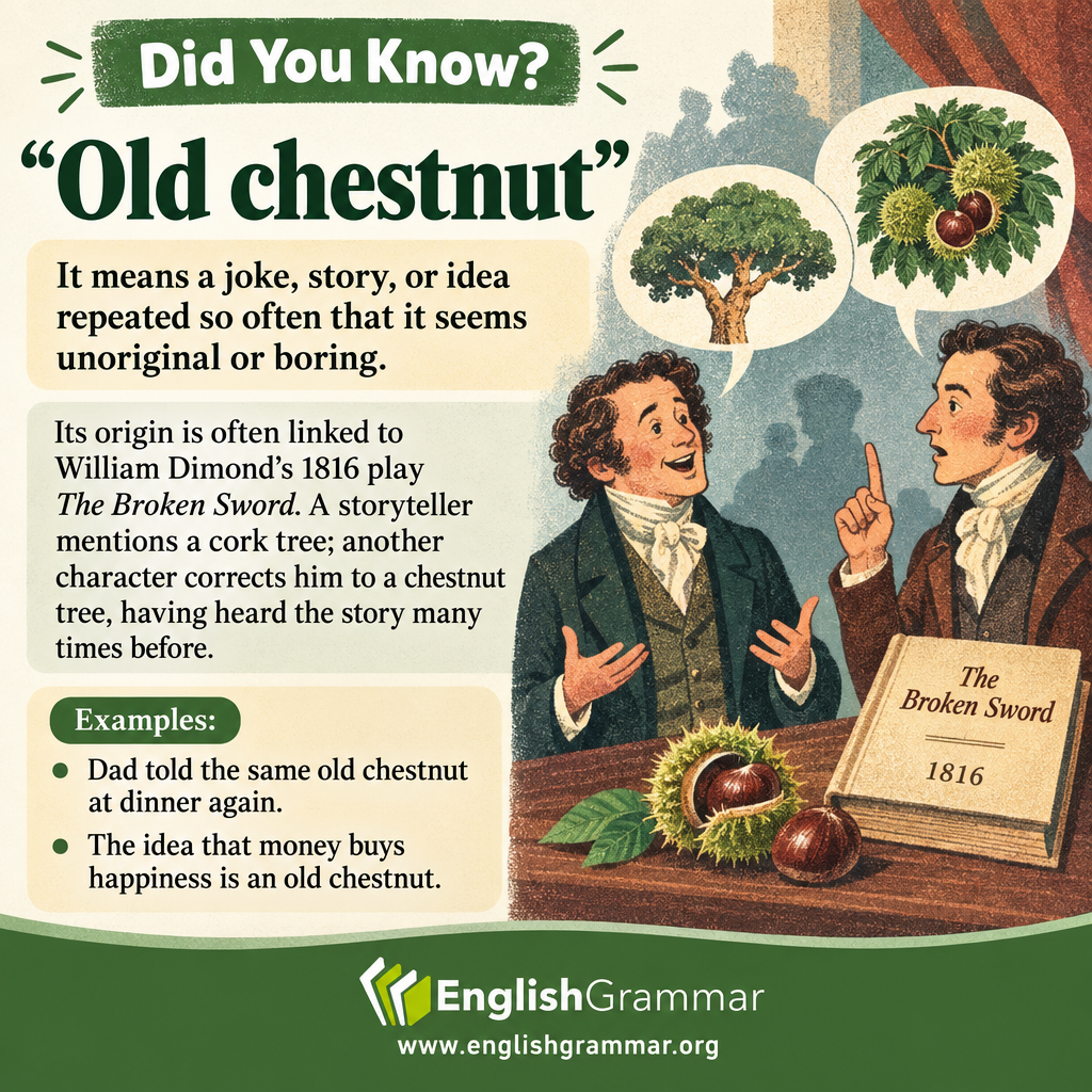 The origin of "old chestnut"