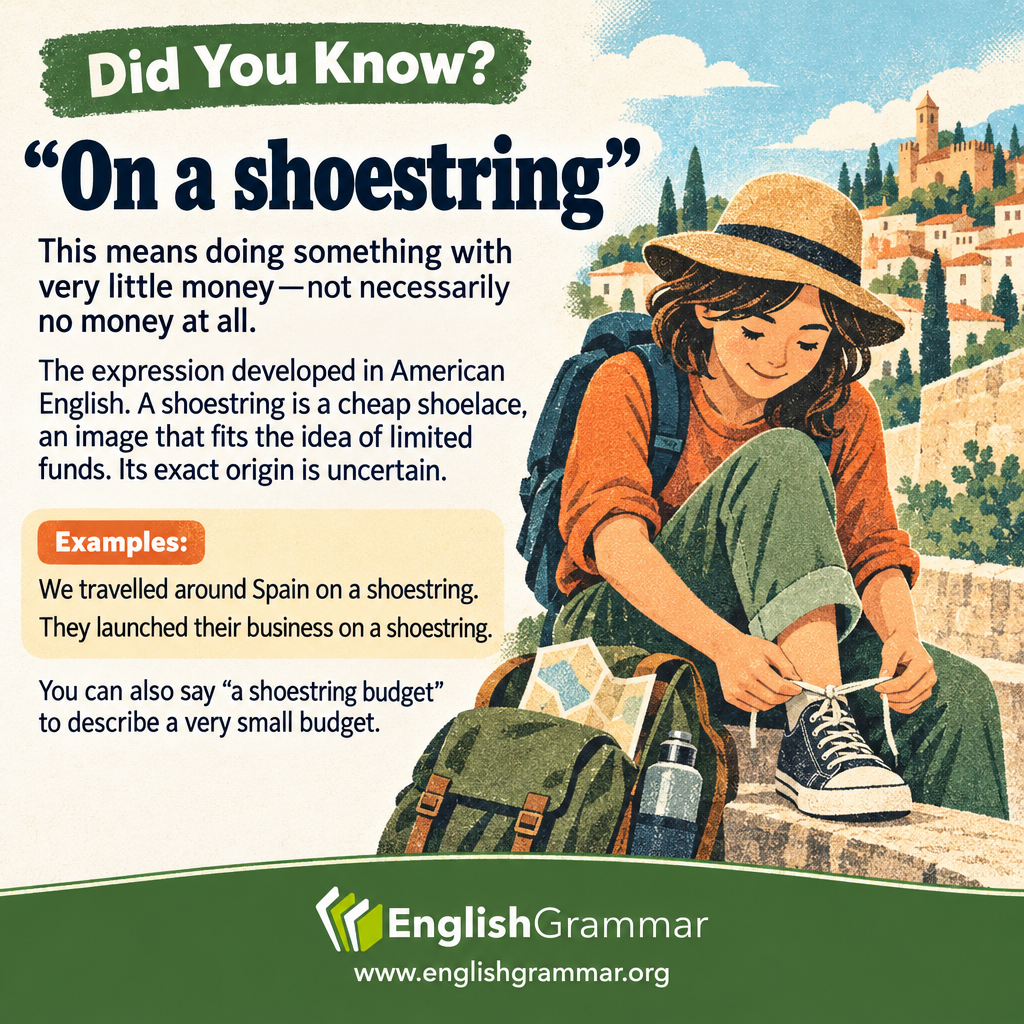 The origin of "on a shoestring"