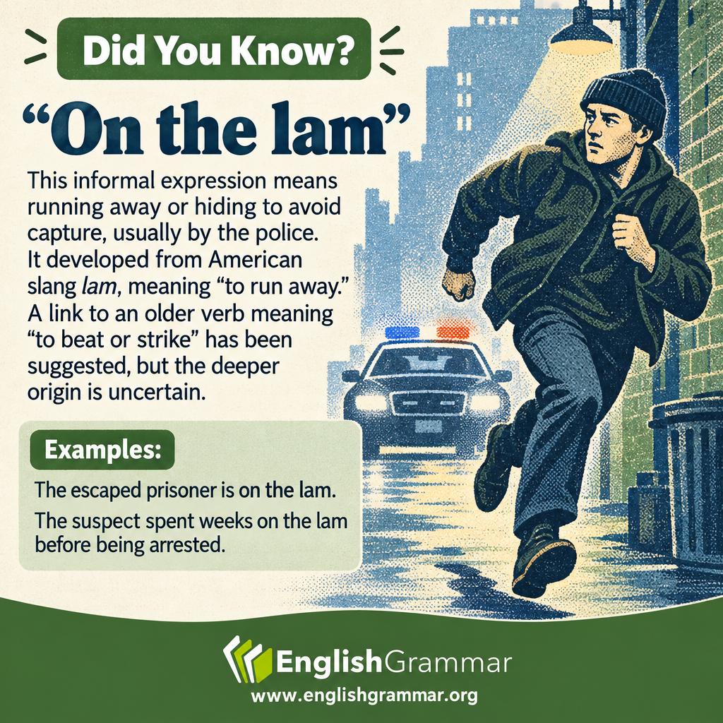 The origin of "on the lam"