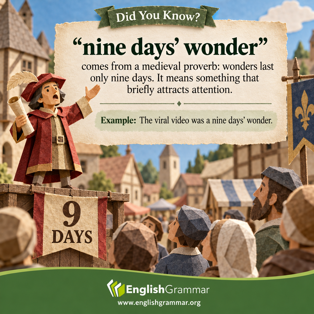 The origin of "nine days’ wonder"