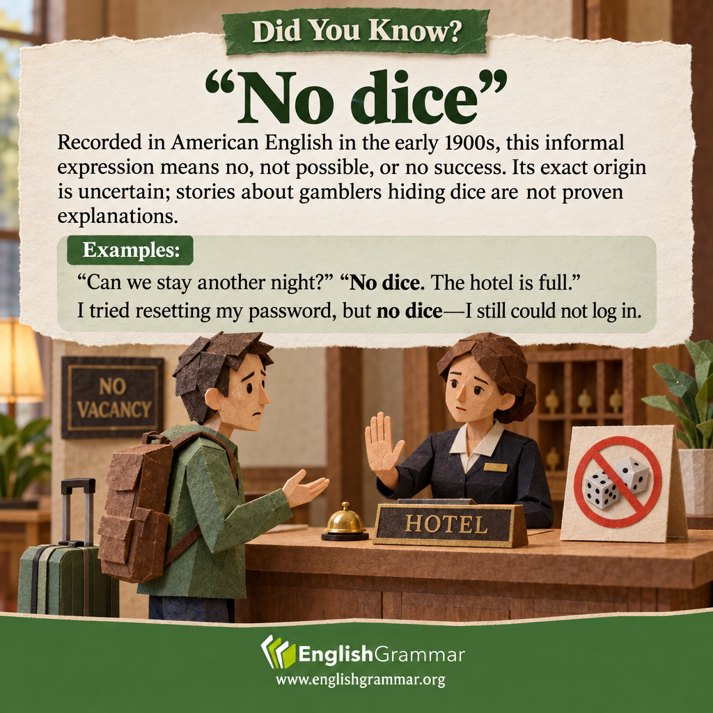 The origin of "no dice"