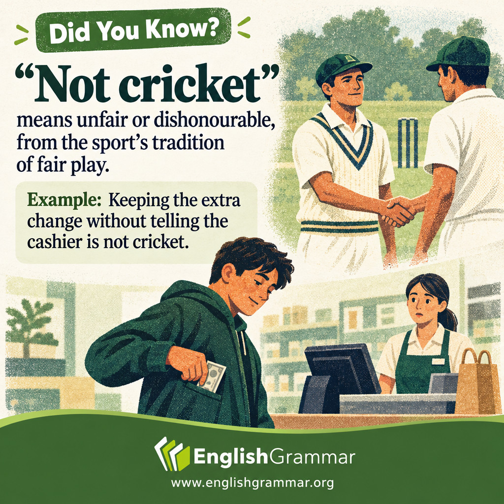 The origin of "not cricket"