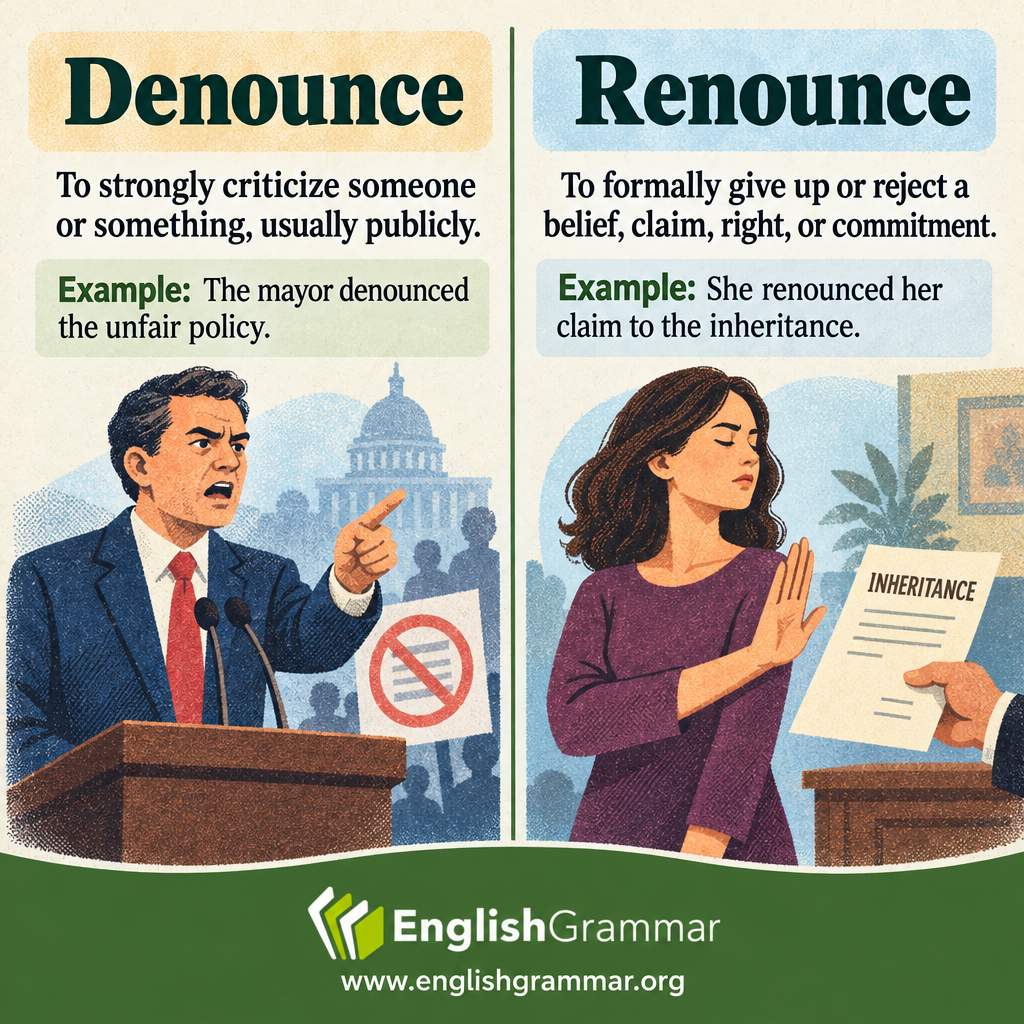 Denounce vs. Renounce