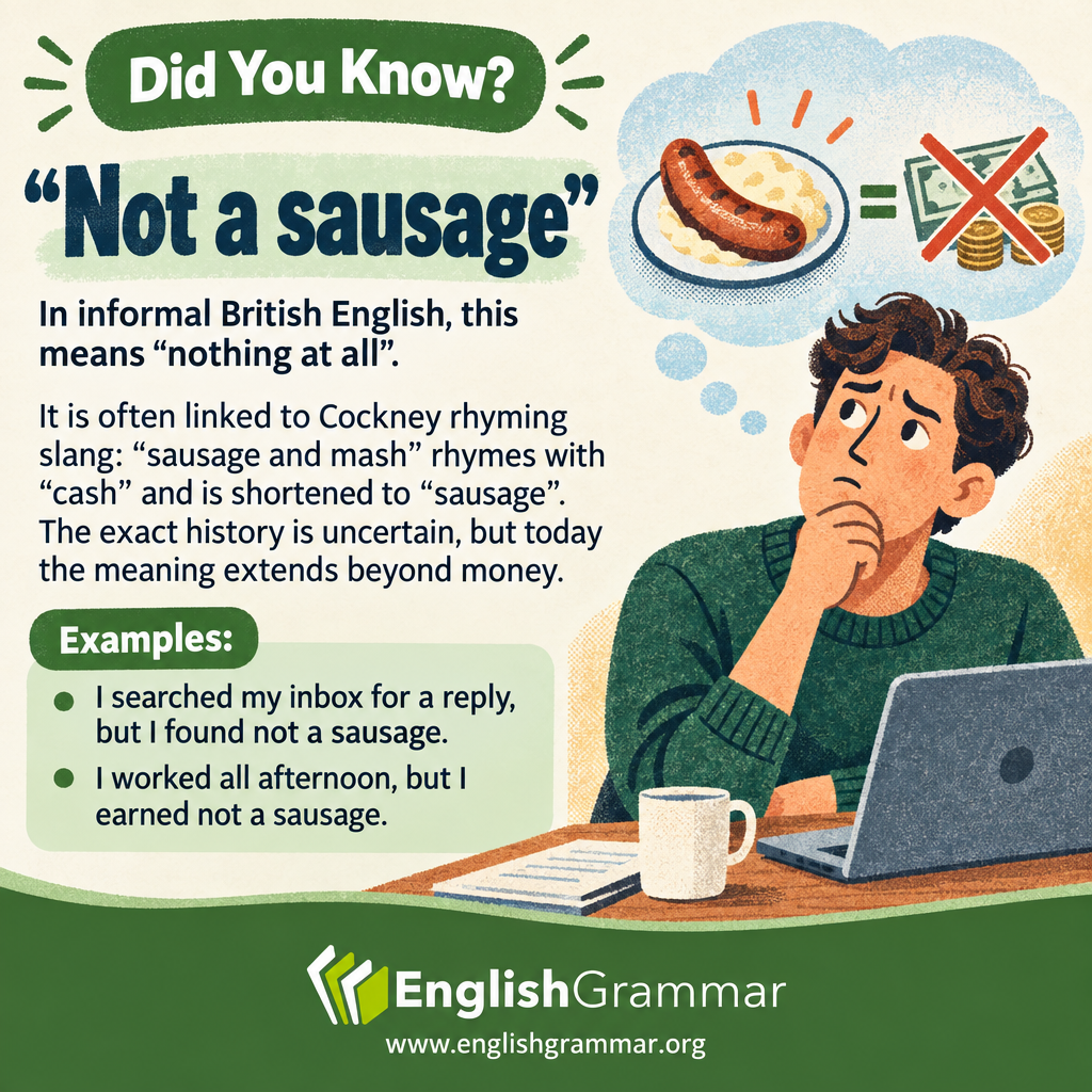 The origin of "not a sausage"